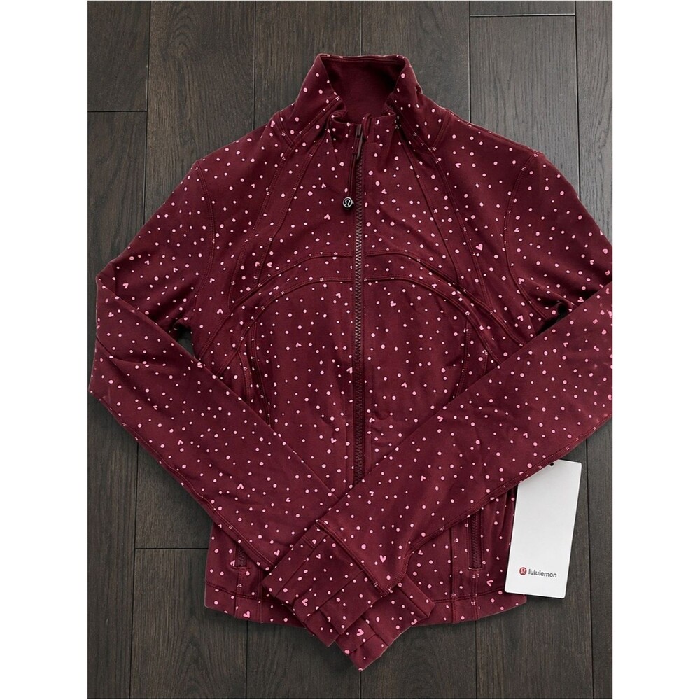 Lululemon Burgundy Scattered Hearts Define Jacket Size 10 NWT